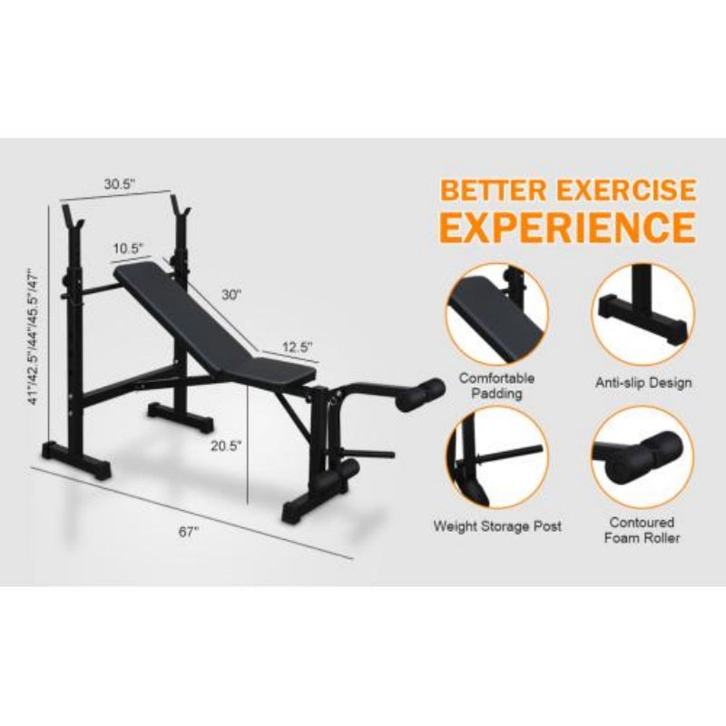 Adjustable Olympic Weight Bench with Squat Rack