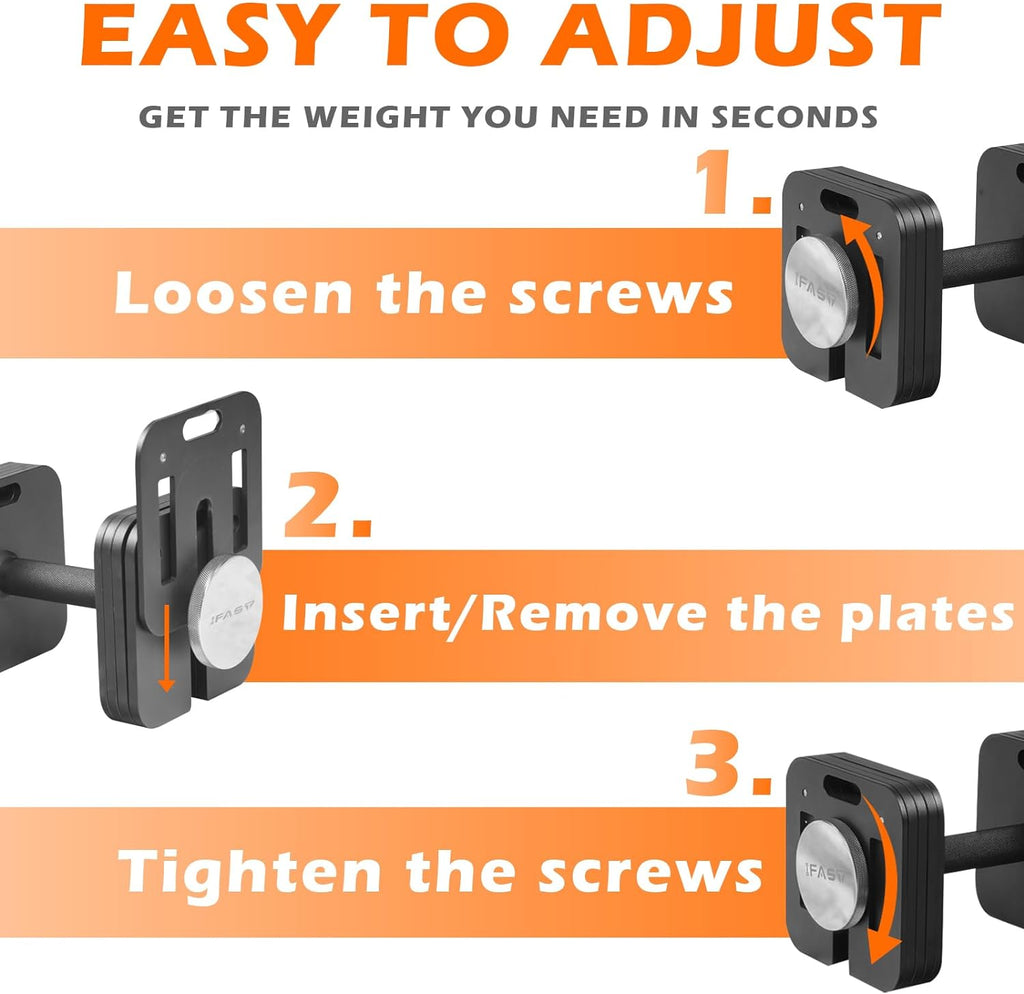Adjustable Dumbbell Set – 9 in 1 Quick-Lock (100 lb.)