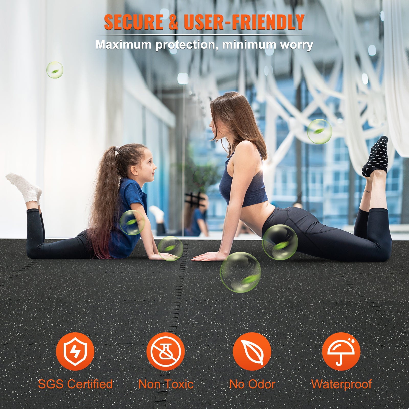 Rack and Smith Co Interlocking Gym Floor Mats (25-Piece EVA Foam)