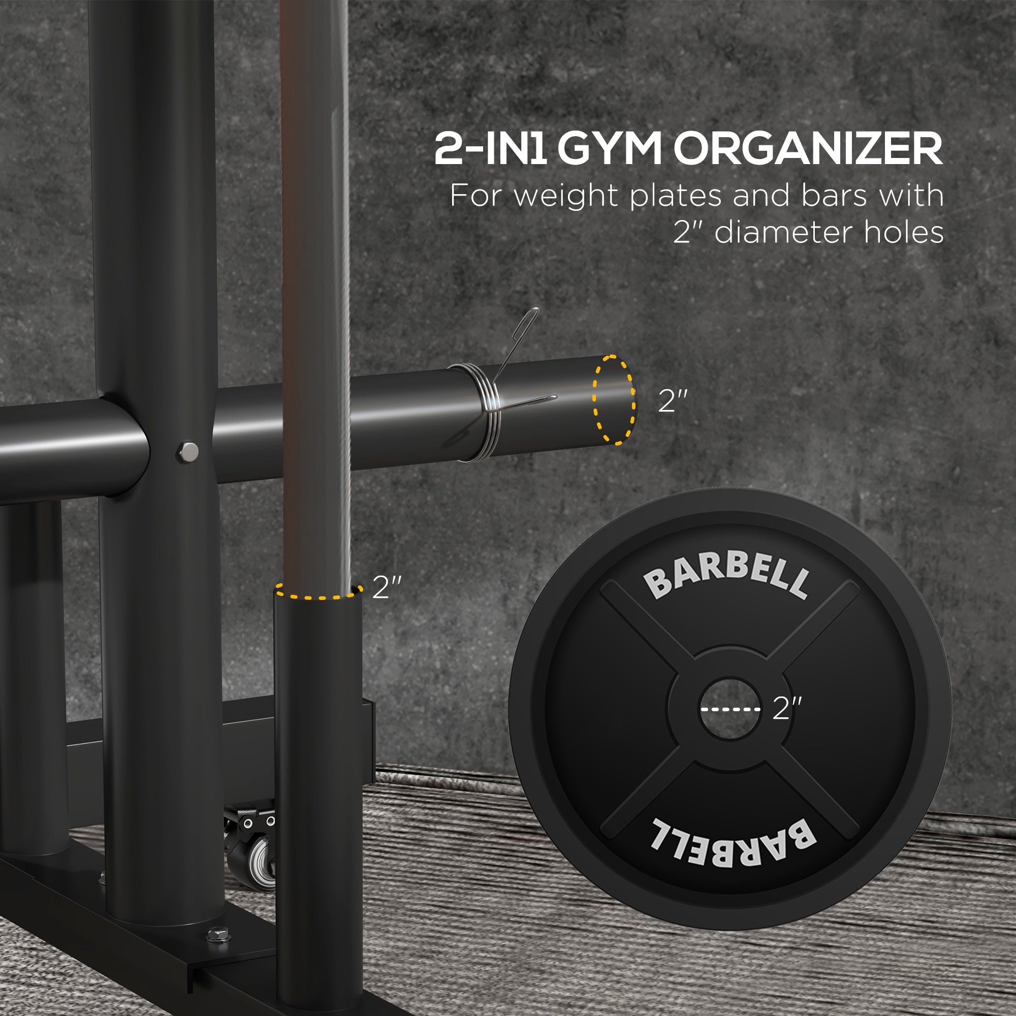 Heavy Duty Olympic Weight Plate Rack with Wheels