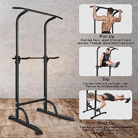 Adjustable Power Tower Pull Up and Dip Station for Home Gym