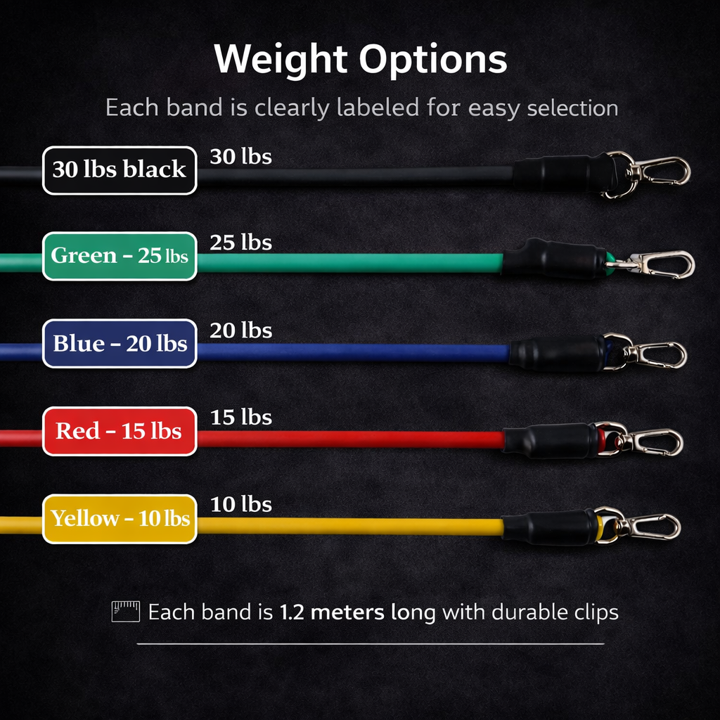 Heavy Duty Elastic Rope Resistance Band Set