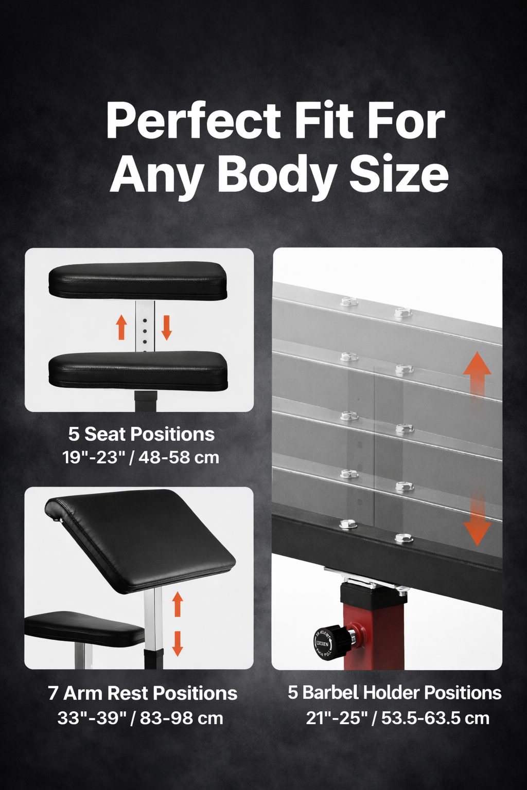 Commercial Preacher Curl Bench for Biceps Training