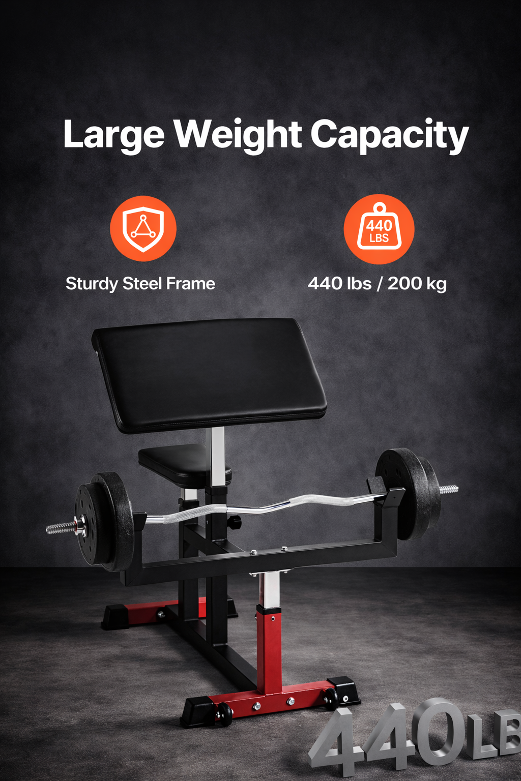 Commercial Preacher Curl Bench for Biceps Training
