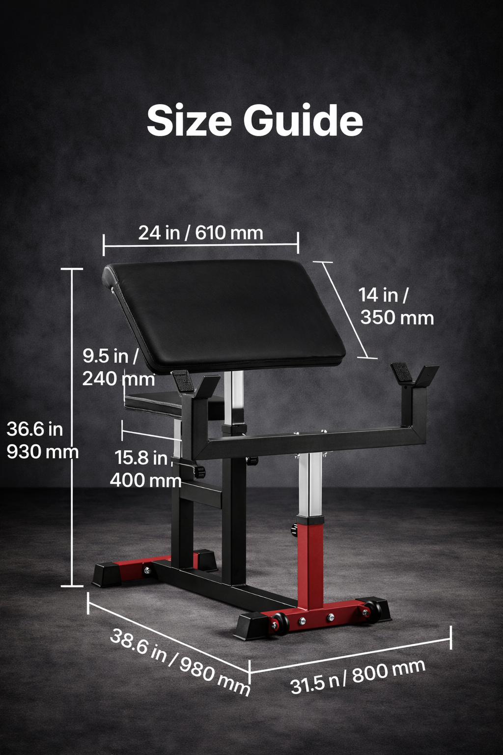 Commercial Preacher Curl Bench for Biceps Training