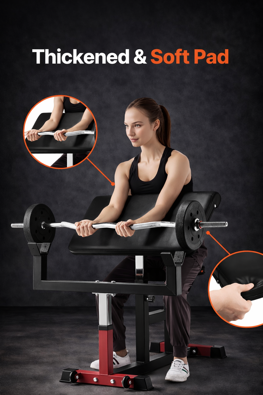 Commercial Preacher Curl Bench for Biceps Training
