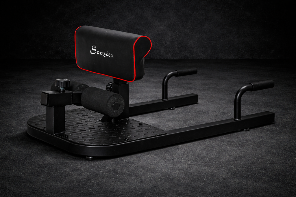 Build stronger quads and core at home with a padded sissy squat machine. Compact, adjustable, and perfect for home gym workouts.